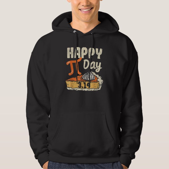Happy Pi Day Pie 3 14 Math  Nerd Geek Teacher Stud Hoodie (Front)