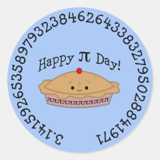 Happy Pi Day Pie Classic Round Sticker