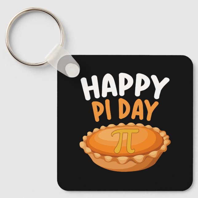 Happy Pi Day Pie Mathematics Math Rainbow Key Ring (Front)