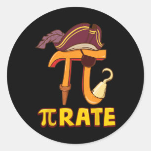 Happy Pi Day Pirate Kids Math Teachers Students Ma Classic Round Sticker