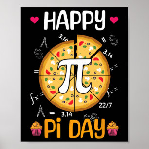 Happy Pi Day Pizza Funny Math Day Mathematics Poster