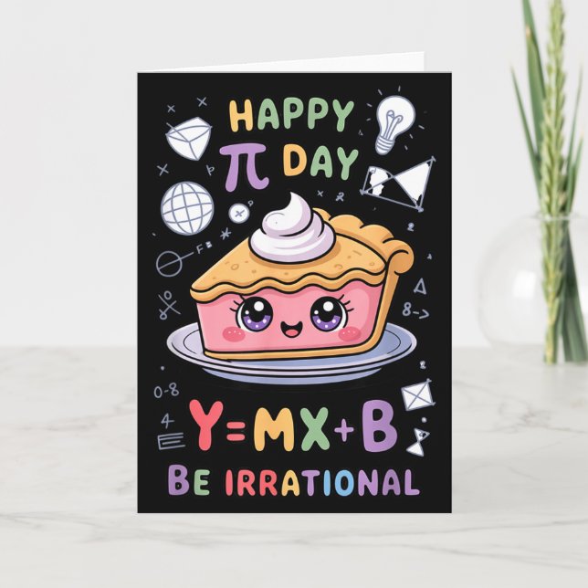 Happy Pi Day Pizza Math Nerd Funny Teacher Men Wom Card (Front)