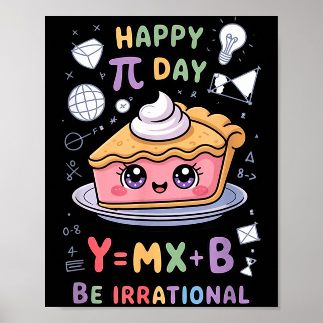 Happy Pi Day Pizza Math Nerd Funny Teacher Men Wom Poster (Front)