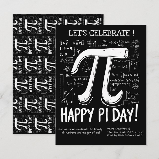 Happy Pi Day Postcard – Fun Math (Front/Back)