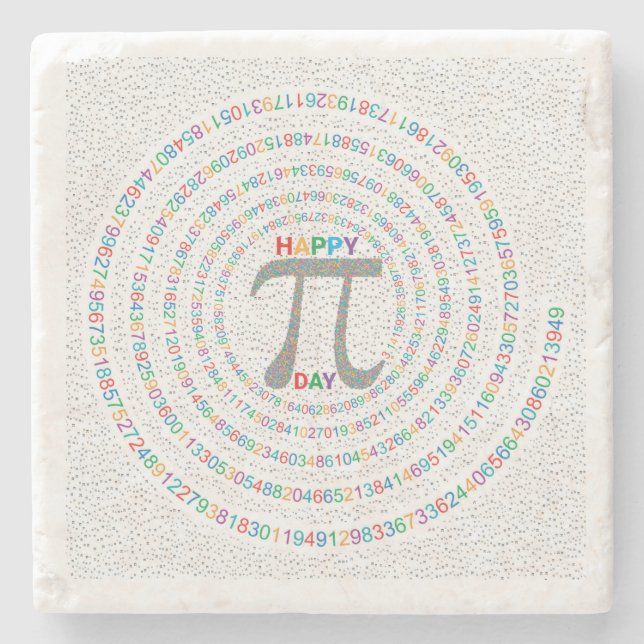 Happy Pi Day Poster – Modern Math Wall Art – 3.14  Stone Coaster (Front)