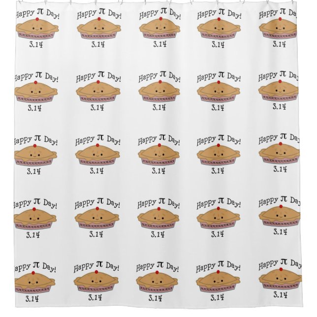 Happy Pi Day Shower Curtain (Front)