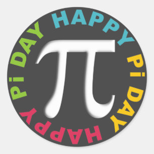 Happy Pi Day Stickers Bright Colours