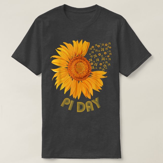 Happy Pi Day Sunflower Math Nerd & Pi Day  T-Shirt (Design Front)