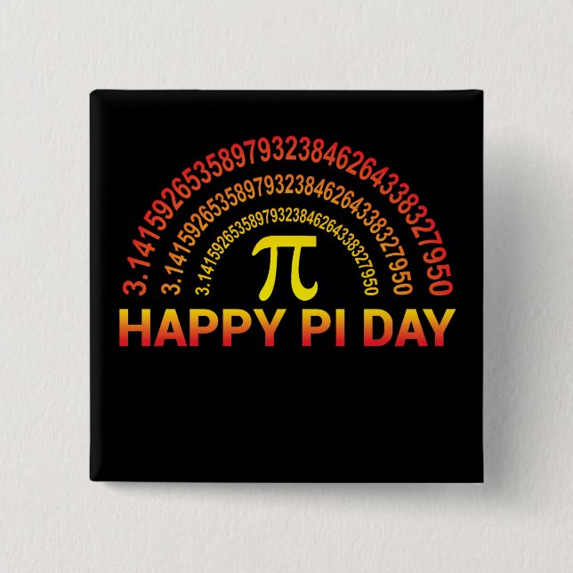 Happy Pi Day Symbol and Digits 15 Cm Square Badge (Front)