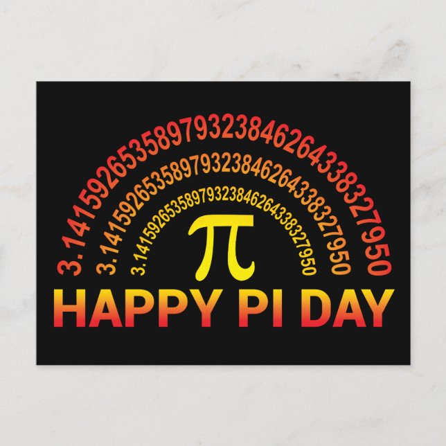 Happy Pi Day Symbol and Digits Postcard (Front)