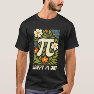 Happy Pi Day Symbol Boho Flower Math Teacher Retro T-Shirt