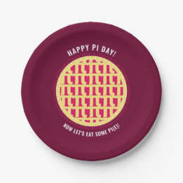 Happy Pi Day w/ 100+ Digits Lattice Pi | Raspberry Paper Plate