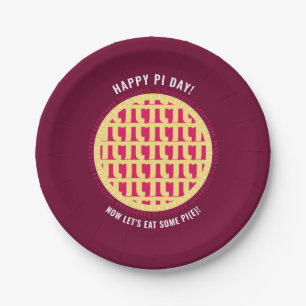 Happy Pi Day w/ 100+ Digits Lattice Pi Raspberry Paper Plate