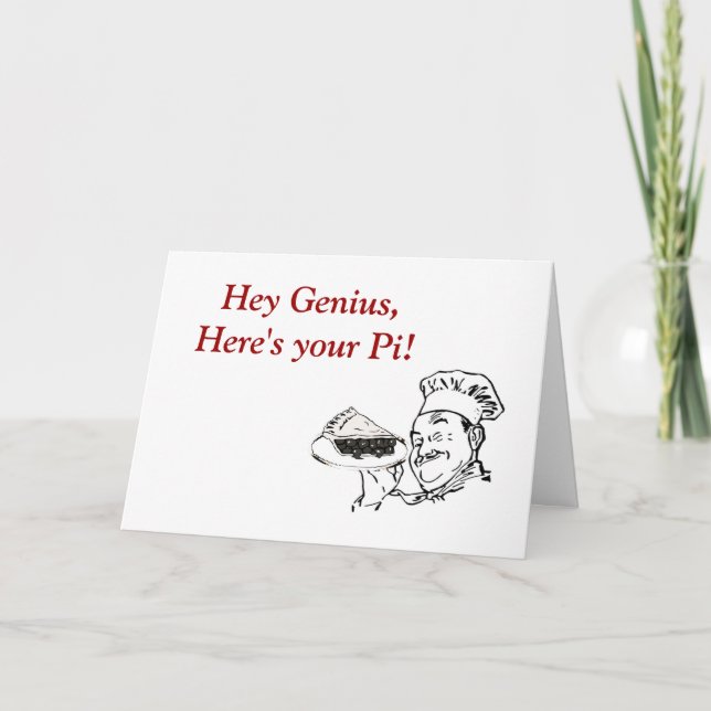 Happy Pi Day  with chef and pie Card (Front)