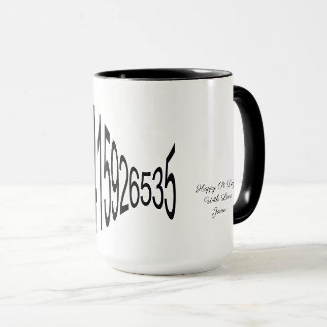 Happy Pi Day With Love Pi Digits 3.1415926535 Mug (Front Right)
