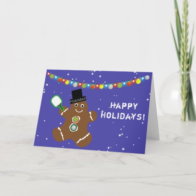 Happy Pickleball Holidays! - Folded Greeting Card (Front)