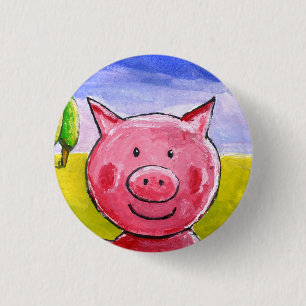 Happy Pig 3 Cm Round Badge