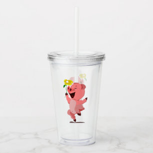 Happy Pig Acrylic Tumbler