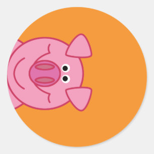 HAPPY PIG CLASSIC ROUND STICKER