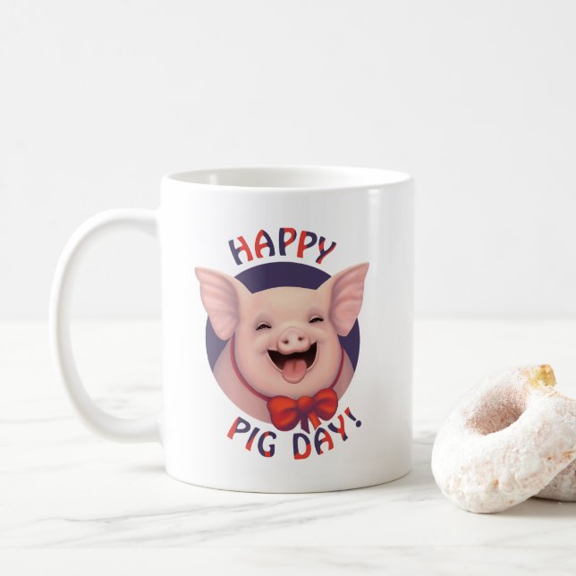Happy Pig Day! Coffee Mug (With Donut)