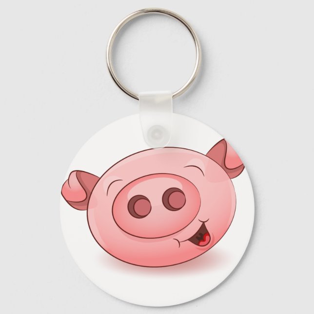 Happy Pig Icon Key Ring (Front)