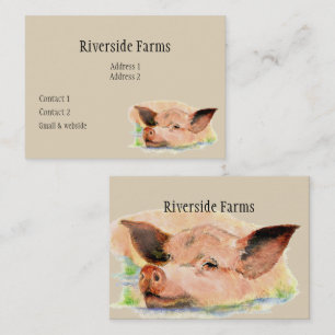 Happy Pig in Mud Farm Animal Business Business Card