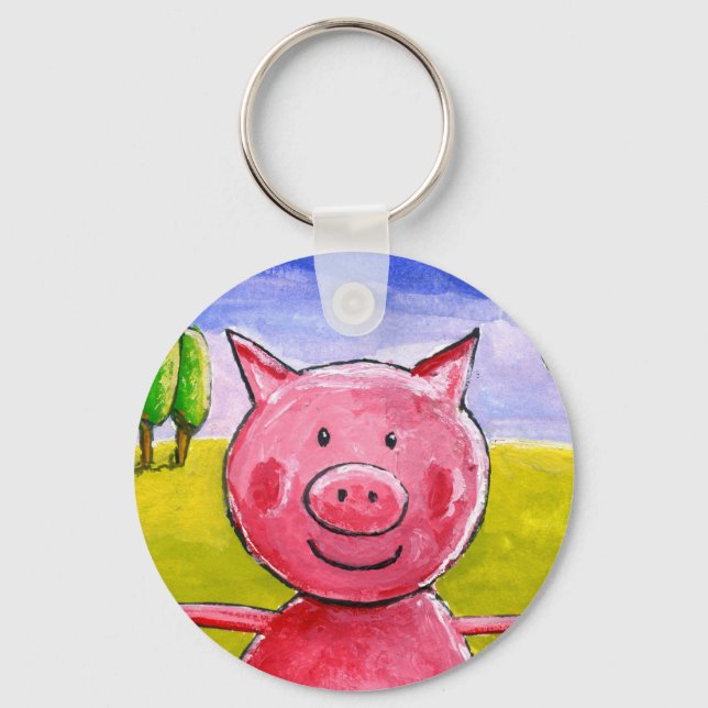 Happy Pig Key Ring (Front)