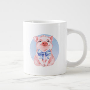 Happy Pig Large Coffee Mug
