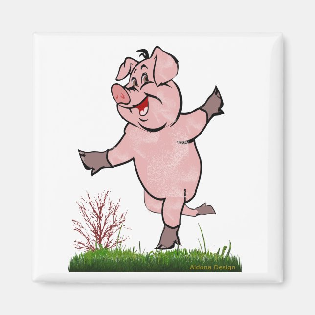 Happy Pig Magnet (Front)