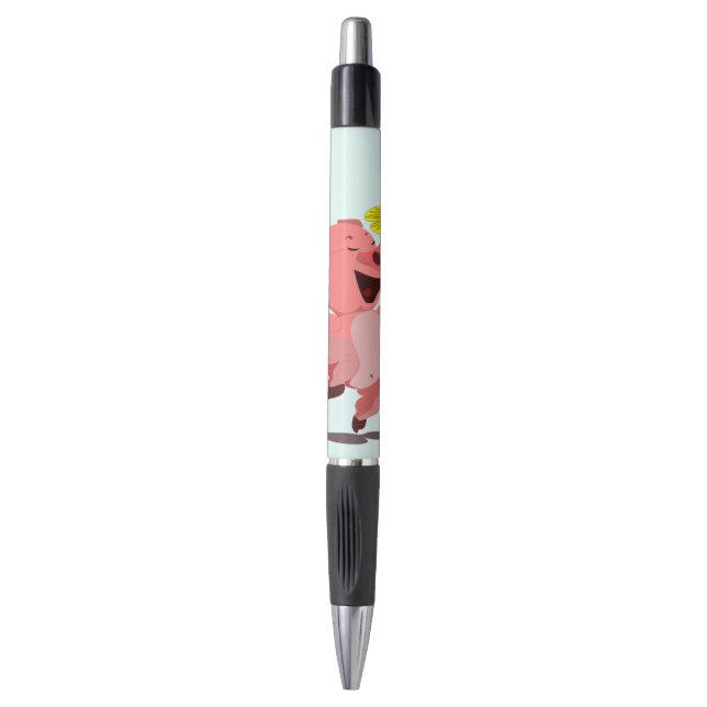 Happy Pig with Daisy Pen (Front Vertical)