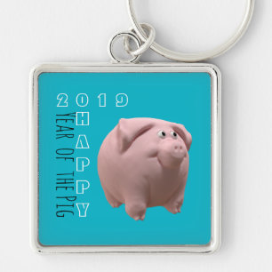 Happy PIg Year 2019 3D Choose Colour Keychain 2
