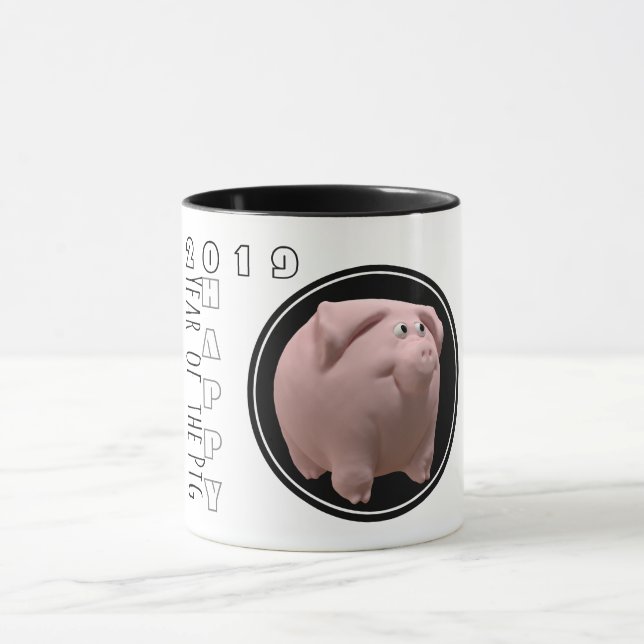 Happy PIg Year 2019 3D Two-tone Mug 2 (Center)