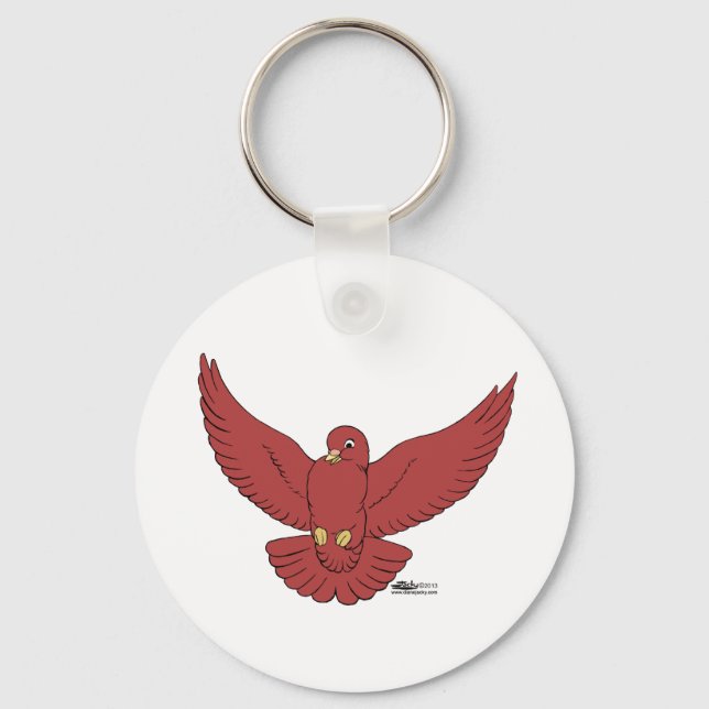 Happy Pigeon Key Ring (Front)