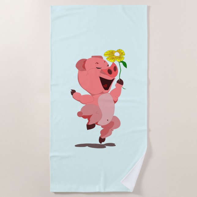 Happy Piggy with Daysy Beach Towel - Your Colours (Front)
