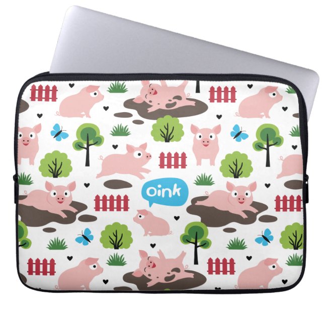 Happy Piglets In The Mud Electronics Bag (Front)