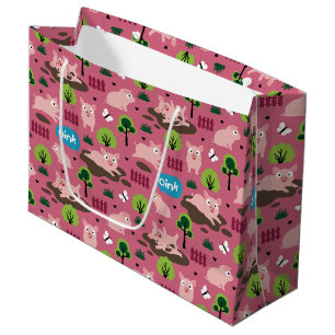 Happy Piglets In The Mud Large Gift Bag
