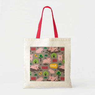 Happy Piglets In The Mud Tote Bag