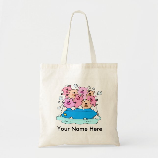 Happy Pigs Customisable Tote Bag (Front)