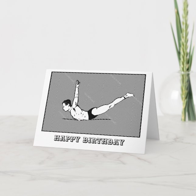 Happy Pilates Birthday Card Swan Dive (Front)