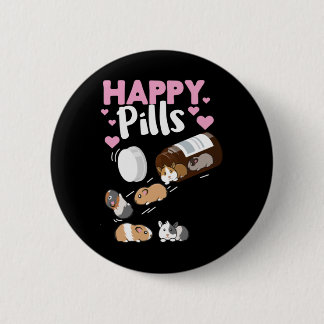 Happy Pill Guinea Pig 6 Cm Round Badge