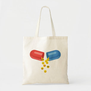 Happy Pill: Positive Emoticons Tote Bag