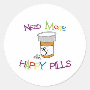Happy Pills Classic Round Sticker