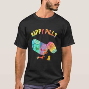 Happy Pills Colourful Dachshund Dog T-Shirt