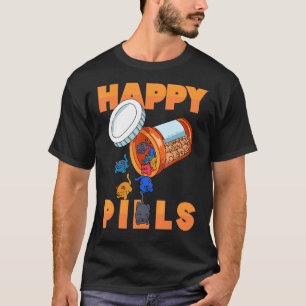 Happy Pills Daily Pill Organiser With Cute Animals T-Shirt