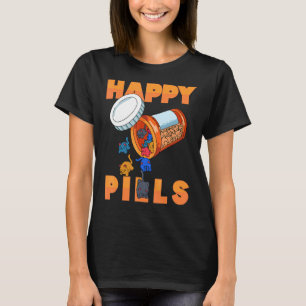 Happy Pills Daily Pill Organiser With Cute Animals T-Shirt
