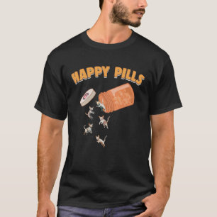 Happy Pills Devon Rex Cat Kitten Feline Humour T-Shirt