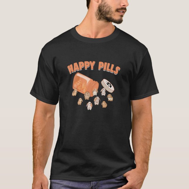 Happy Pills Holland Lop Bunny Funny Rabbit Breed T-Shirt (Front)