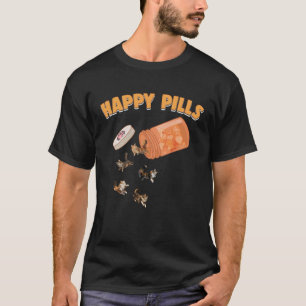Happy Pills Maine Coon Cat  Kitten Feline  Humour T-Shirt