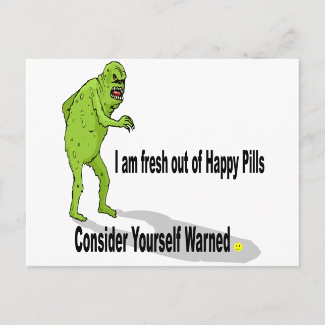 Happy Pills Postcard (Front)