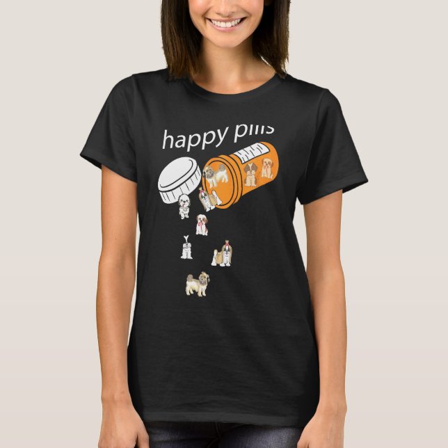 Happy Pills Shih Tzu T-Shirt (Front)